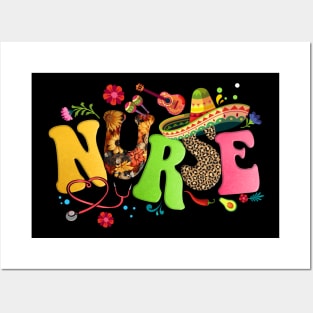 Nurse Stethoscope Cinco De Mayo Fiesta Taco Mexican Nursing Posters and Art